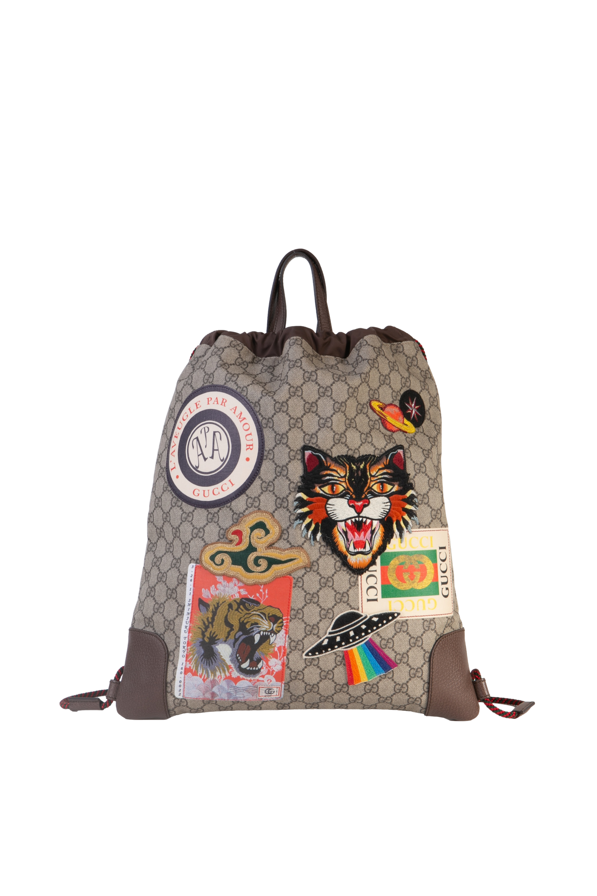 GUCCI SAC MONOGRAM TIGER PATCHES