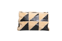YSL JAMIE 4.0 LARGE SHEARLING PATCHWORK AND LEATHER BLACK/BEIGE