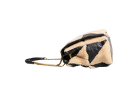 YSL JAMIE 4.0 LARGE SHEARLING PATCHWORK AND LEATHER BLACK/BEIGE