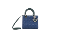 DIOR LADY DIOR MEDIUM BLUE/GREEN/OFF WHITE