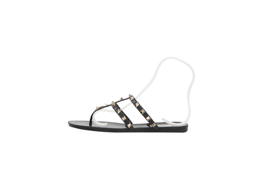 DESAPEGO GRAZI MASSAFERA VALENTINO SANDAL JELLY BLACK ROCKSTUDS