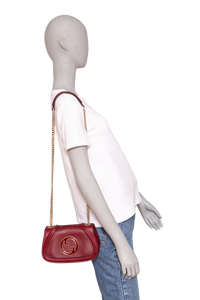 GUCCI BLONDIE CHAIN SMALL LEATHER ROSSO ANCORA