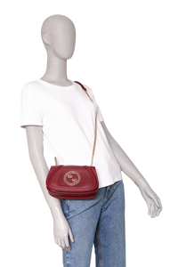 GUCCI BLONDIE CHAIN SMALL LEATHER ROSSO ANCORA