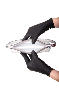 PRADA SPAZZOLATO METAL TRIANGLE PATTERNED MINI SILVER