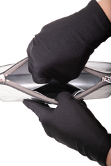 PRADA SPAZZOLATO METAL TRIANGLE PATTERNED MINI SILVER
