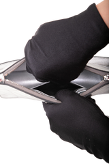 PRADA SPAZZOLATO METAL TRIANGLE PATTERNED MINI SILVER