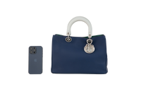 DIOR DIORISSIMO TOTE MEDIUM BLUE TRICOLOR