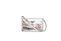 PRADA SPAZZOLATO METAL TRIANGLE PATTERNED MINI SILVER