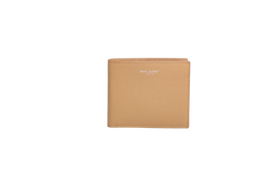 YSL PARIS EAST/WEST WALLET IN GRAIN DE POUDRE TEEK WOOD