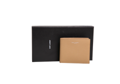 YSL PARIS EAST/WEST WALLET IN GRAIN DE POUDRE TEEK WOOD