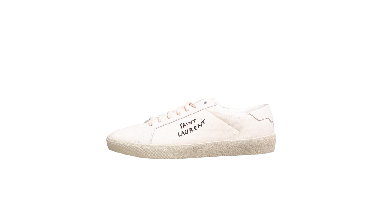YSL SNEAKERS COURT CLASSIC SL/06 WITH EMBROIDERY ON SMOOTH LEATHER OPTICAL WHITE - 38 BR