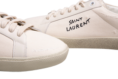 YSL SNEAKERS COURT CLASSIC SL/06 WITH EMBROIDERY ON SMOOTH LEATHER OPTICAL WHITE - 38 BR