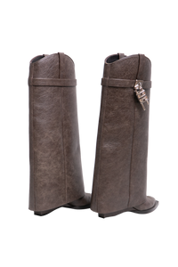 GIVENCHY SHARKLOCK COWBOY AGED LEATHER BROWN -  35,5/36 BR