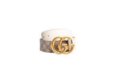 GUCCI GG MARMONT BELT GG SUPREME WHITE