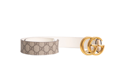 GUCCI GG MARMONT BELT GG SUPREME WHITE