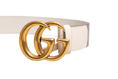 GUCCI GG MARMONT BELT GG SUPREME WHITE