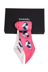 CHANEL SILK MAXI BANDEAU NECKERCHIEF MULTICOLOR
