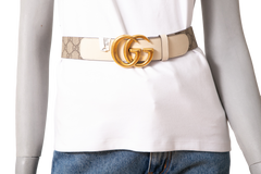 GUCCI GG MARMONT BELT GG SUPREME WHITE