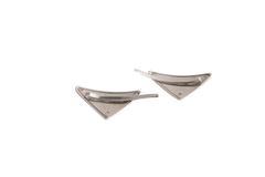 PRADA TRIANGLE LOGO METAL HAIR PINS SILVER