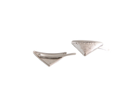 PRADA TRIANGLE LOGO METAL HAIR PINS SILVER