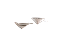 PRADA TRIANGLE LOGO METAL HAIR PINS SILVER