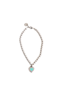 TIFFANY & CO. ENAMEL LOVE HEART TAG BEAD BRACELET TIFFANY BLUE