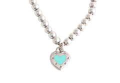 TIFFANY & CO. ENAMEL LOVE HEART TAG BEAD BRACELET TIFFANY BLUE