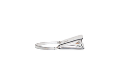 PRADA SPAZZOLATO METAL TRIANGLE PATTERNED MINI SILVER