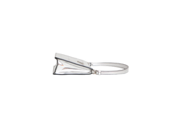 PRADA SPAZZOLATO METAL TRIANGLE PATTERNED MINI SILVER