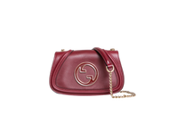 GUCCI BLONDIE CHAIN SMALL LEATHER ROSSO ANCORA
