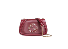 GUCCI BLONDIE CHAIN SMALL LEATHER ROSSO ANCORA