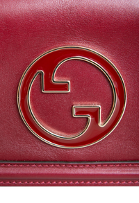 GUCCI BLONDIE CHAIN SMALL LEATHER ROSSO ANCORA