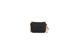 CHRISTIAN DIOR MINI BAG LADY DIOR BLACK HDW GOLD