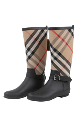 BURBERRY RUBBER BOOTS CHECK PANEL RAI - 35 BR