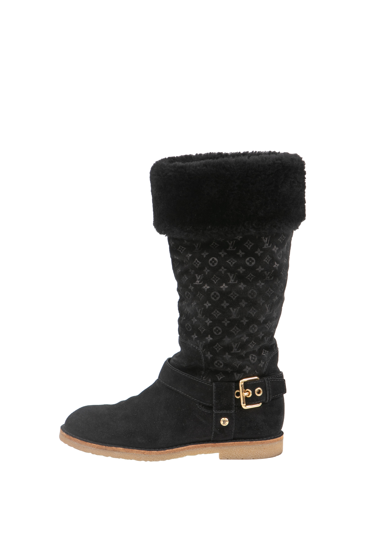 LOUIS VUITTON BOOTS BLACK SUEDE MNG FAUVISIT