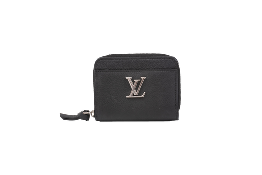 LOUIS VUITTON WALLET ZIPPER LV LOGO BLACK LOCK ME