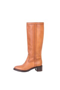 CELINE HIGH BOOTS FOLCO IN TOFFEE - 34 BR