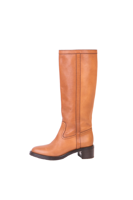 CELINE HIGH BOOTS FOLCO IN TOFFEE - 34 BR