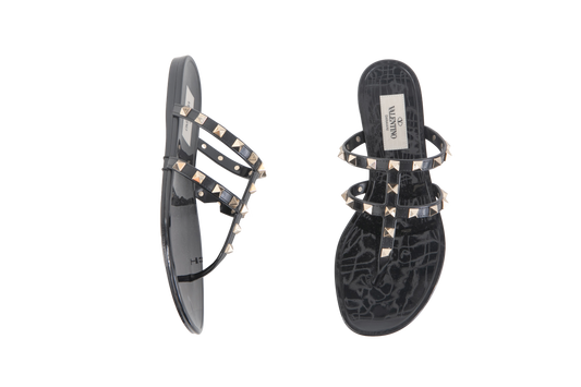 VALENTINO SANDAL ROCKSTUD JELLY BLACK - 33 BR