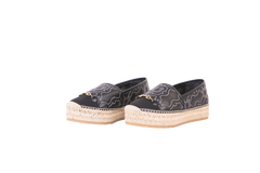 FERRAGAMO ESPADRILLE KIM GALORE IN BLACK LEATHER 1 - 41 BR