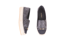 FERRAGAMO ESPADRILLE KIM GALORE IN BLACK LEATHER 1 - 41 BR