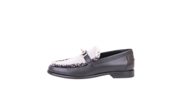 HERMES MOCASSIM DESTIN TOILE H BLACK - 34 BR