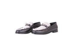 HERMES MOCASSIM DESTIN TOILE H BLACK - 34 BR