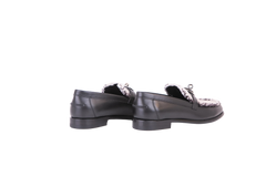 HERMES MOCASSIM DESTIN TOILE H BLACK - 34 BR