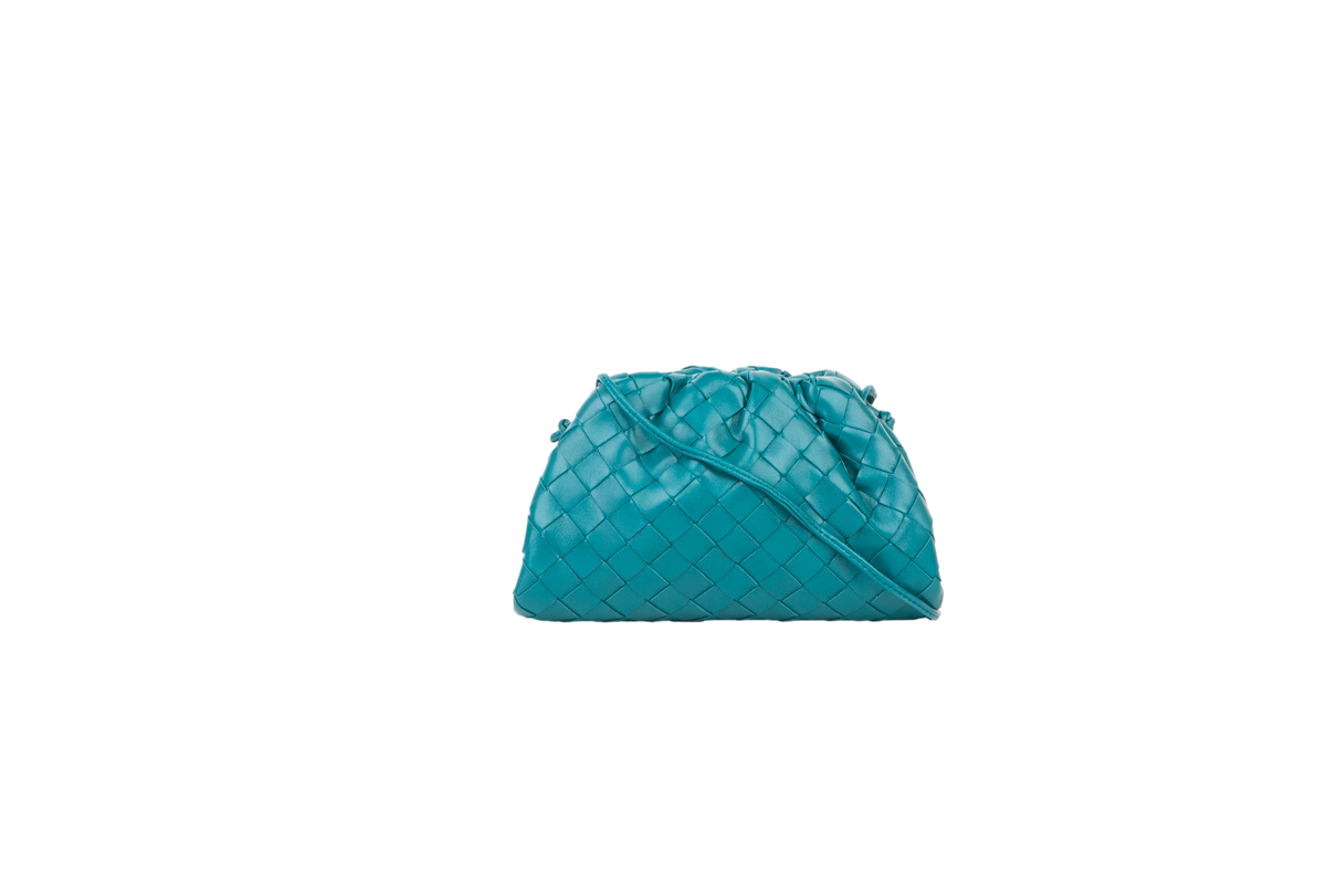 BOTTEGA MINI POUCH INTRECCIATO PETROLEUM