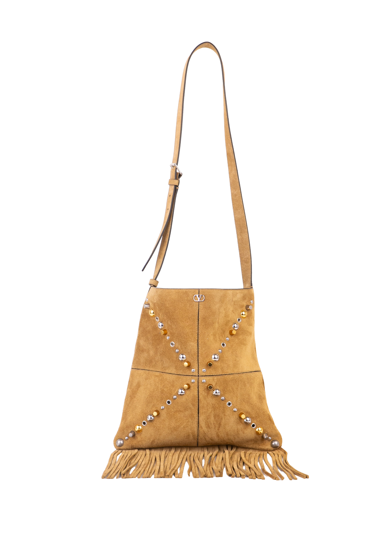VALENTINO NELLCOTE SUEDE HAVANA BEIGE FRINGED