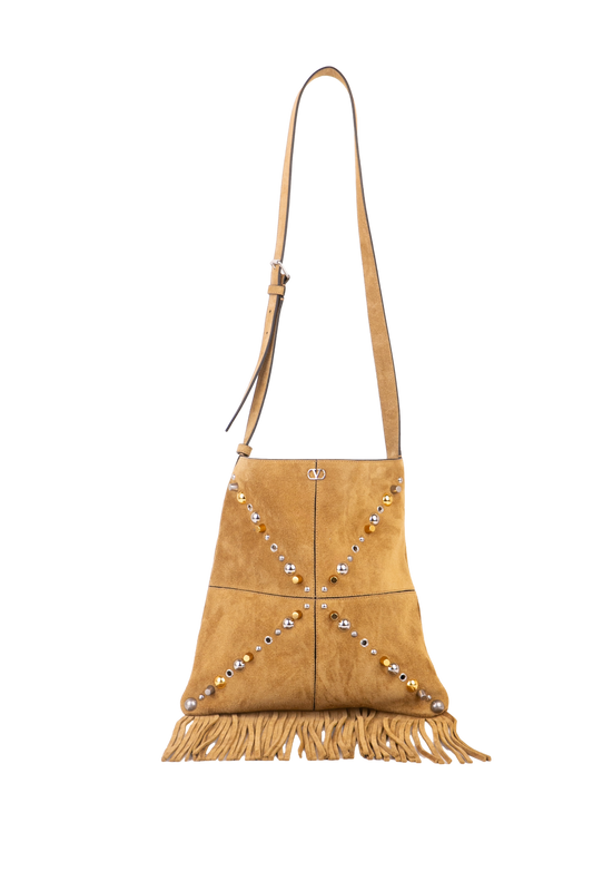 VALENTINO NELLCOTE SUEDE HAVANA BEIGE FRINGED