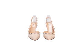 VALENTINO SCARPIN SLINGBACK ROCKSTUD BEIGE - 35 1/2 BR