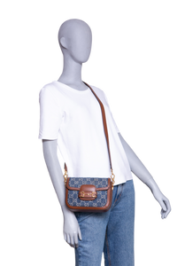 GUCCI HORSEBIT 1955 MINI DENIM BROWN