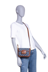 GUCCI HORSEBIT 1955 MINI DENIM BROWN